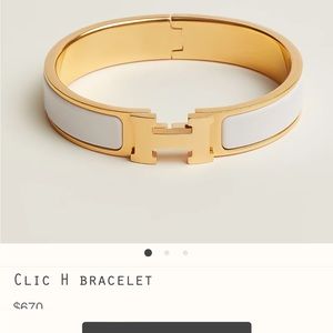 Hermes Clic H Bracelet in Blanc